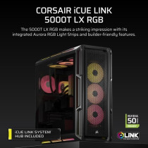 Boîtier PC - CORSAIR - Série iCUE LINK 5000T LX RGB - Moyen tour - N