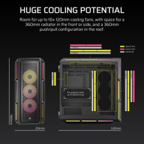 Boîtier PC - CORSAIR - Série iCUE LINK 5000T LX RGB - Moyen tour - N