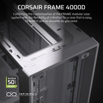 Boîtier PC - CORSAIR - Série FRAME 4000D - Moyen-tour - Blanc