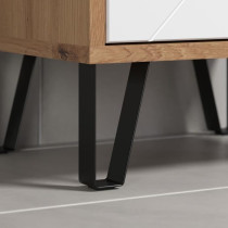 Armoire haute avec deux portes - TRENDTEAM - Série Touch - Blanc/Brun