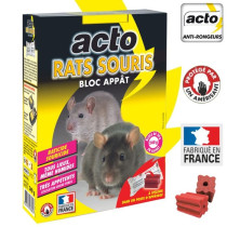 Appât pour rats et souris - ACTO - 12 blocs de 20 g - Tres attractif