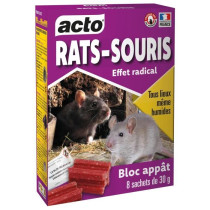 Appât pour rats et souris - ACTO - 12 blocs de 20 g - Tres attractif