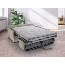 Canapé convertible express - 3 places - LINCOLN - Tissu Beige - 175 x