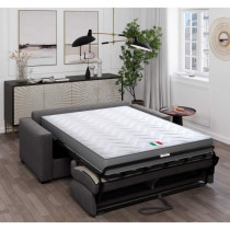 Canapé convertible express - 3 places - BL018 - Tissu como 22 Graphit