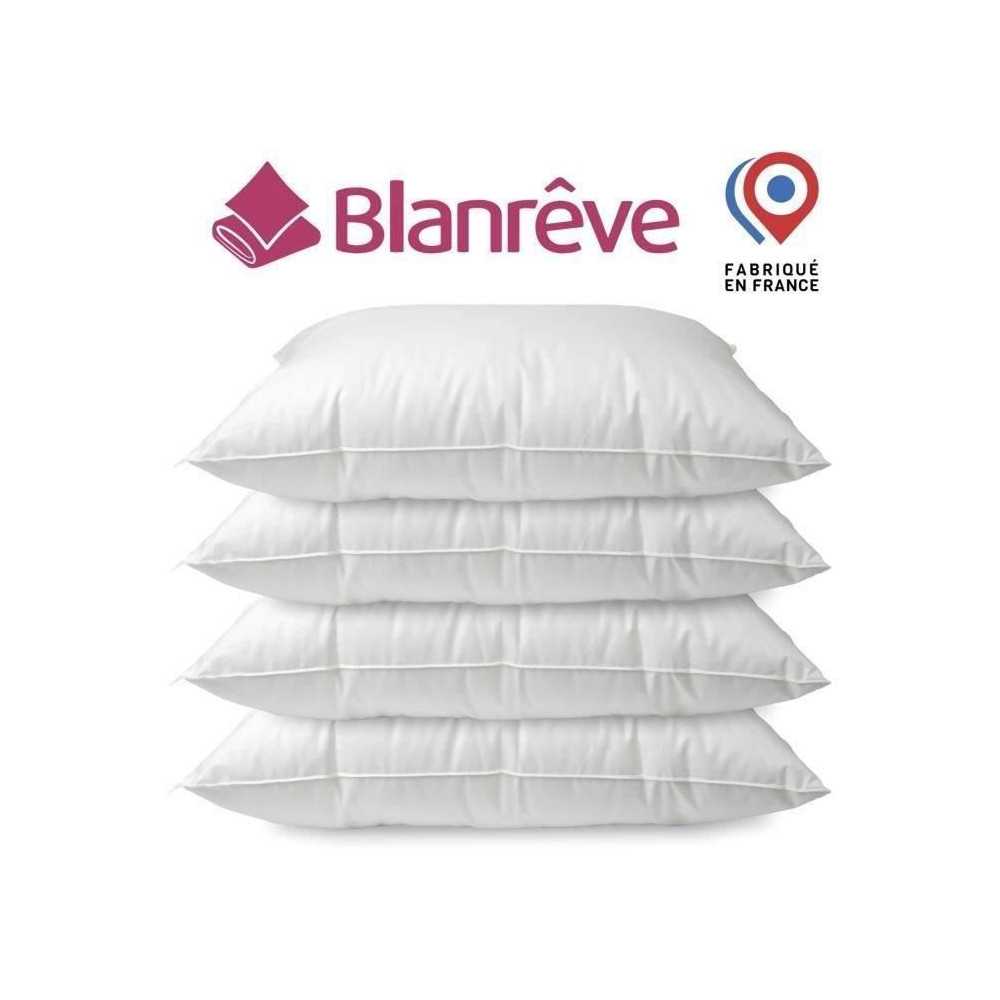 Lot de 4 oreillers - Finition bourdon apparent - 60x60 cm - BLANREVE Lot de 4 oreillers - Finition bourdon apparent - 60x60 cm - BLANREVE
