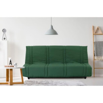 Clic clac 3 places LENA 20 - Tissu coton vert foret - Couchage 125x190