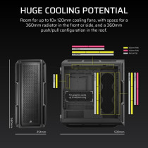 Boîtier PC - CORSAIR - Série 5000T - Moyen tour - Noir