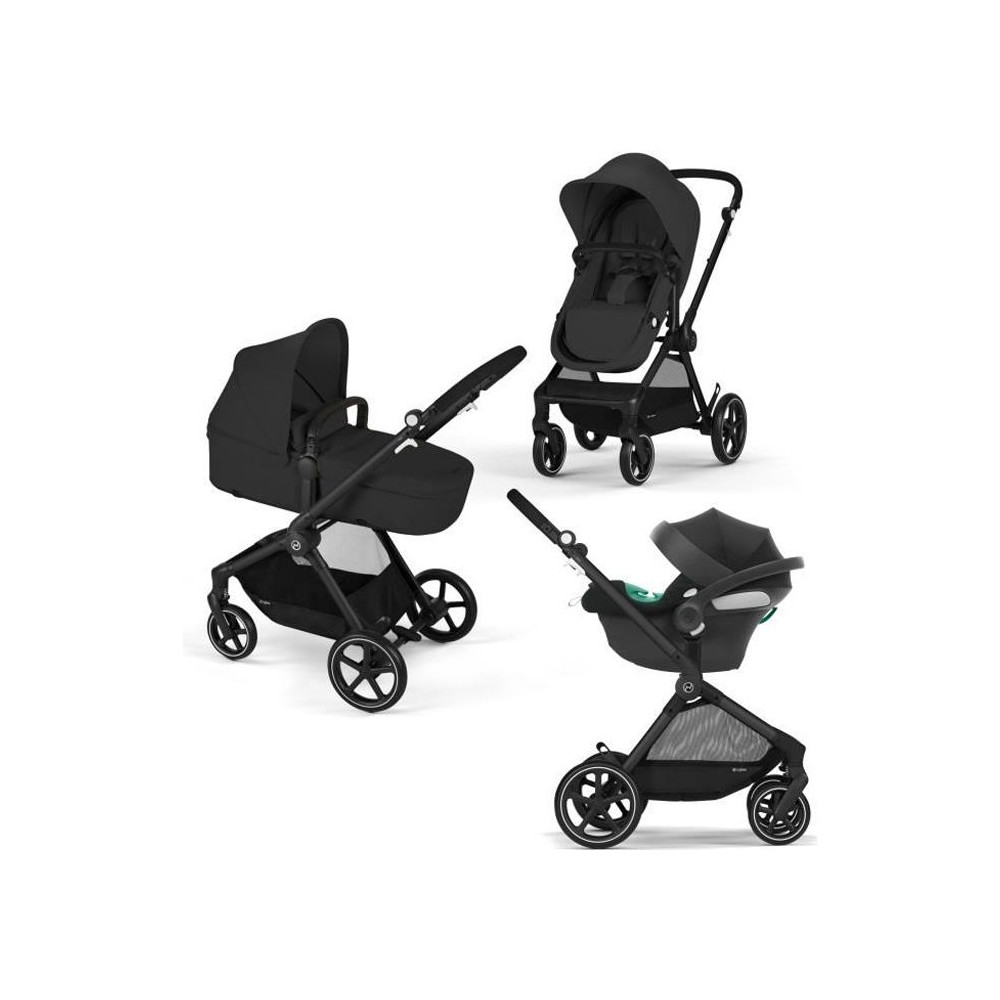CYBEX Pack Poussette Trio EOS BLACK Moon Black : Poussette convertible CYBEX Pack Poussette Trio EOS BLACK Moon Black : Poussette convertible