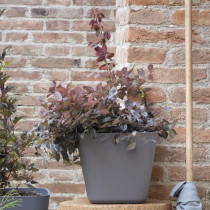 Pot de fleurs carré - DEROMA - Origin - 12 L - Gris