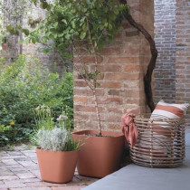 Pot de fleurs carré - DEROMA - Origin - 12 L - Terre cuite