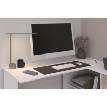 Bureau d'angle 3 tiroirs - ESSENTIEL - Décor Blanc / Chene - 121,2 x