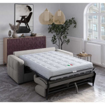 Canapé convertible express - 3 places - EUREKA - Tissu como 22 ASH -