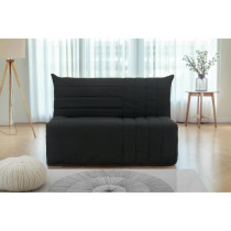 Banquette BZ - 2 places - Tissu Anthracite - 143 x 106 x 92 cm - Matel