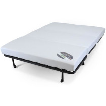Banquette BZ - 2 places - Tissu Anthracite - 143 x 106 x 92 cm - Matel