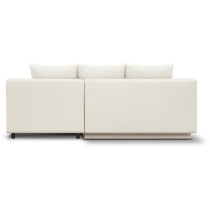 Canapé d'angle droit convertible - 3 places - MIKA - Tissu bouclettes