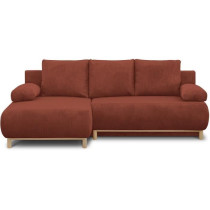 Canapé d'angle gauche convertible - 3 places - MIKA - Tissu velours c
