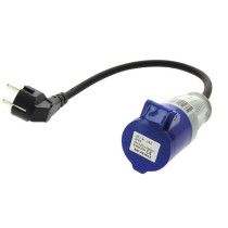 Adaptateur - Prise femelle CEE P17 / prise mâle Schuko - 16 A - 28 cm