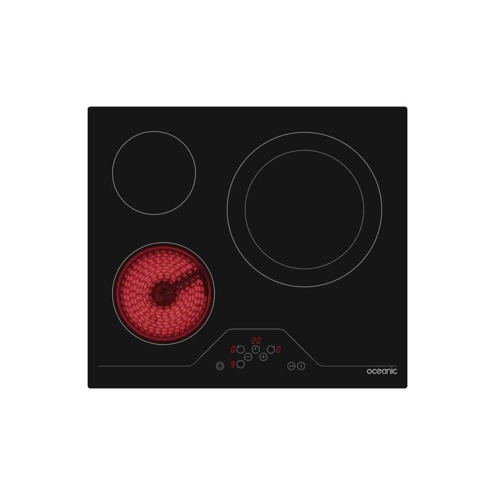 Plaque de cuisson vitrocéramique OCEANIC OCEATV3Z60B - 3 foyers - noi