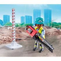 PLAYMOBIL 71751 Ouvriers avec rouleau compresseur et signalisation, Ac