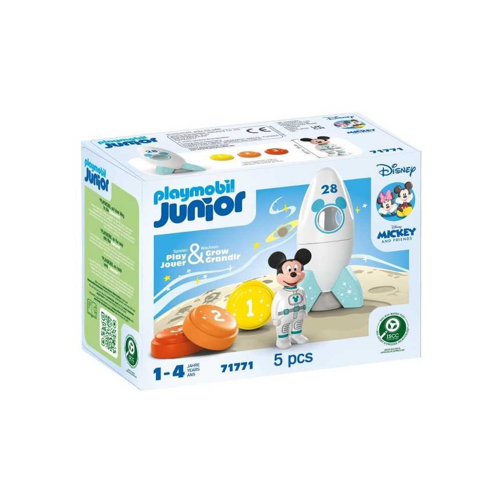 PLAYMOBIL Junior 71771 Mickey astronaute avec sa fusée, Disney, 5 pie