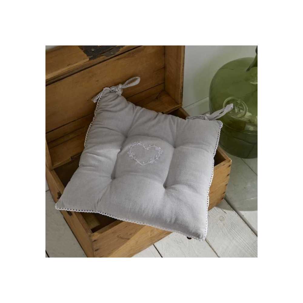 Assise matelassée - TODAY - CHARME - Chambray x Petite Broderie Const Assise matelassée - TODAY - CHARME - Chambray x Petite Broderie Const