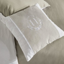 Coussin - TODAY - CHARME - Slub x Chambray x Broderie Berenice - 40 x