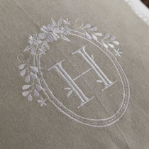 Coussin - TODAY - CHARME - Slub x Chambray x Broderie Berenice - 40 x