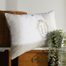 Coussin - TODAY - CHARME - Imprimé x Chambray x Broderie Berenice - 3