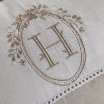 Coussin - TODAY - CHARME - Imprimé x Chambray x Broderie Berenice - 3