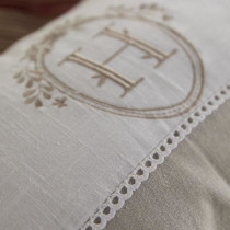 Coussin - TODAY - CHARME - Imprimé x Chambray x Broderie Berenice - 3