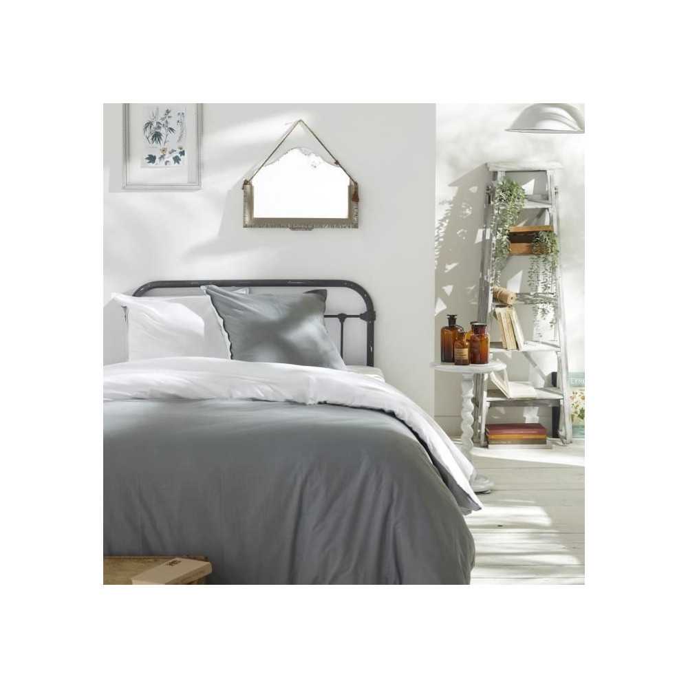 Housse de couette - TODAY - CHARME - Coton 57 fils - Gris clair x Dune Housse de couette - TODAY - CHARME - Coton 57 fils - Gris clair x Dune