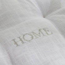Coussin de sol - TODAY - CHARME - Slub x Chambray x Broderie Capucine
