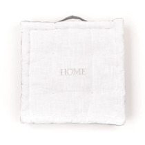 Coussin de sol - TODAY - CHARME - Slub x Chambray x Broderie Capucine