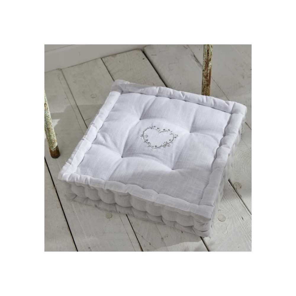 Coussin de sol - TODAY - CHARME - Slub x Chambray x Broderie Constance Coussin de sol - TODAY - CHARME - Slub x Chambray x Broderie Constance