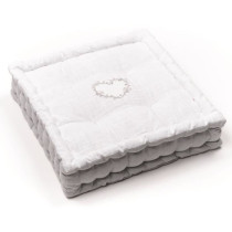 Coussin de sol - TODAY - CHARME - Slub x Chambray x Broderie Constance