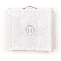Coussin de sol - TODAY - CHARME - Slub x Chambray x Broderie Berenice