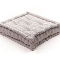 Coussin de sol - TODAY - CHARME - Slub x Chambray x Broderie Berenice