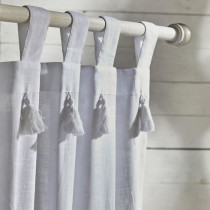 Voilage - TODAY - CHARME - Pattes slub craie - 140 x 240 cm
