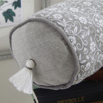 Coussin Polochon - TODAY - CHARME - Imprimé Gris foncé Capucine - 45