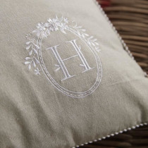 Coussin - TODAY - CHARME - Chambray x Petite broderie Berenice - 40 x