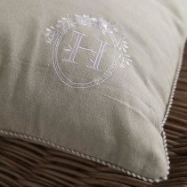 Coussin - TODAY - CHARME - Chambray x Petite broderie Berenice - 40 x