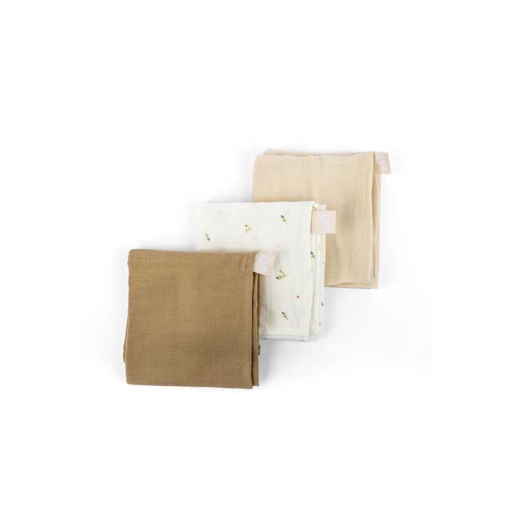 Lot de 3 langes - DOOMOO - Gaze de coton biologique - Certifié oeko-T