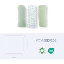 Lot de 3 langes - DOOMOO - Gaze de coton biologique - Certifié oeko-T