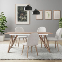 Table a manger extensible - placage frene - style scandinave - Sawyer