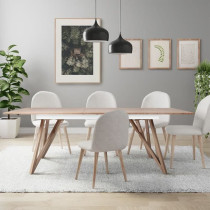 Table a manger extensible - placage frene - style scandinave - Sawyer