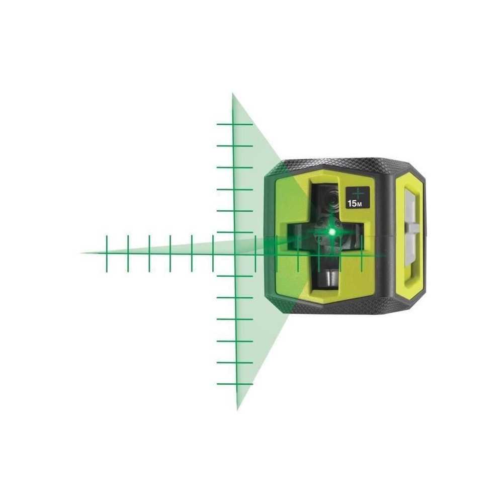 RYOBI - Laser croix vert avec traits de repere - portée 15 m - préci RYOBI - Laser croix vert avec traits de repere - portée 15 m - préci