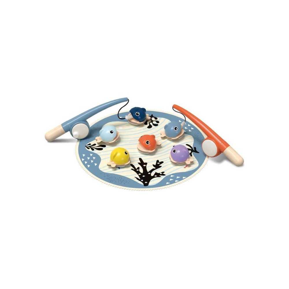 Attrape les Poissons, jeu éducatif, 6 poissons magnétiques, 2 cannes Attrape les Poissons, jeu éducatif, 6 poissons magnétiques, 2 cannes