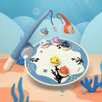 Attrape les Poissons, jeu éducatif, 6 poissons magnétiques, 2 cannes