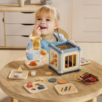 Cube multiactivités 10 en 1 en bois, Jeu éducatif, Des 12 mois, Topb