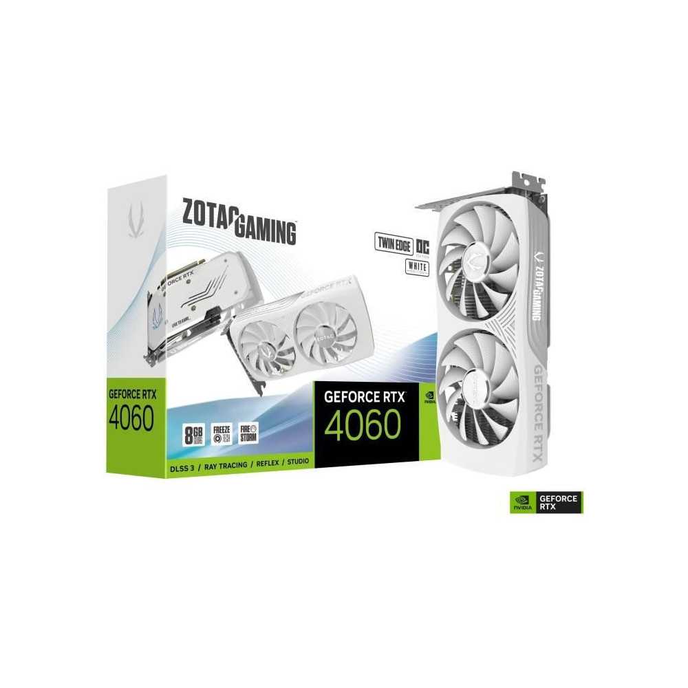 ZOTAC - Carte Graphique - Nvidia GeForce RTX 4060 Twin Edge OC White 8 ZOTAC - Carte Graphique - Nvidia GeForce RTX 4060 Twin Edge OC White 8